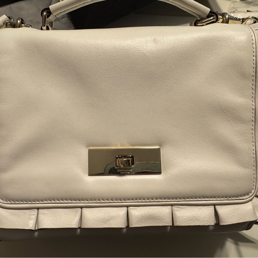 Kate Spade White Ruffle Shoulder Bag - Picture 2 of 3
